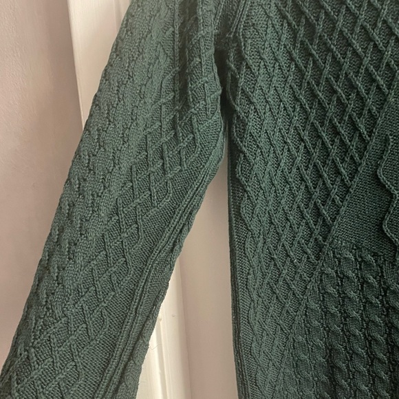 Design History Size Large Hunter Green Intricately Woven Sweater w/Back Zip - Picture 3 of 5
